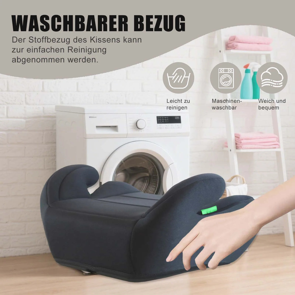 Child Car Safety Booster Seat, Compliant with i-Size UN ECE R129/03 Standard, Three-Point Safety Harness, Portable Child Safety Seat, Suitable for Ages 6-10 (Height 125-150 cm)