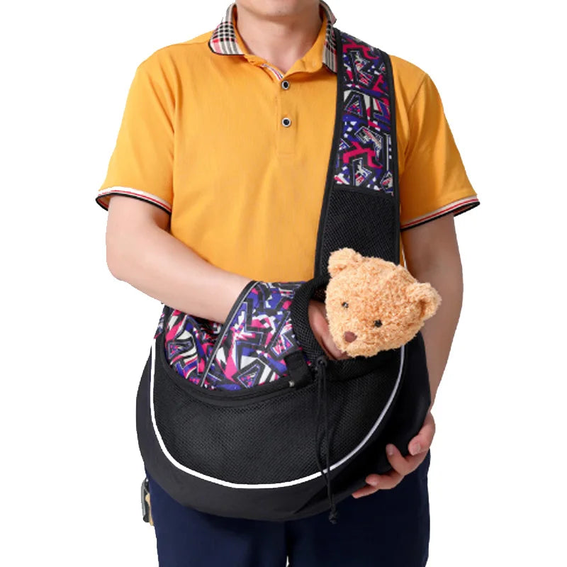 Oxford Pet Cat Dog Carrier Backpack Travel Single Shoulder Bag Breathable Mesh Travel Crossbody Bag for Small Dogs Puppy