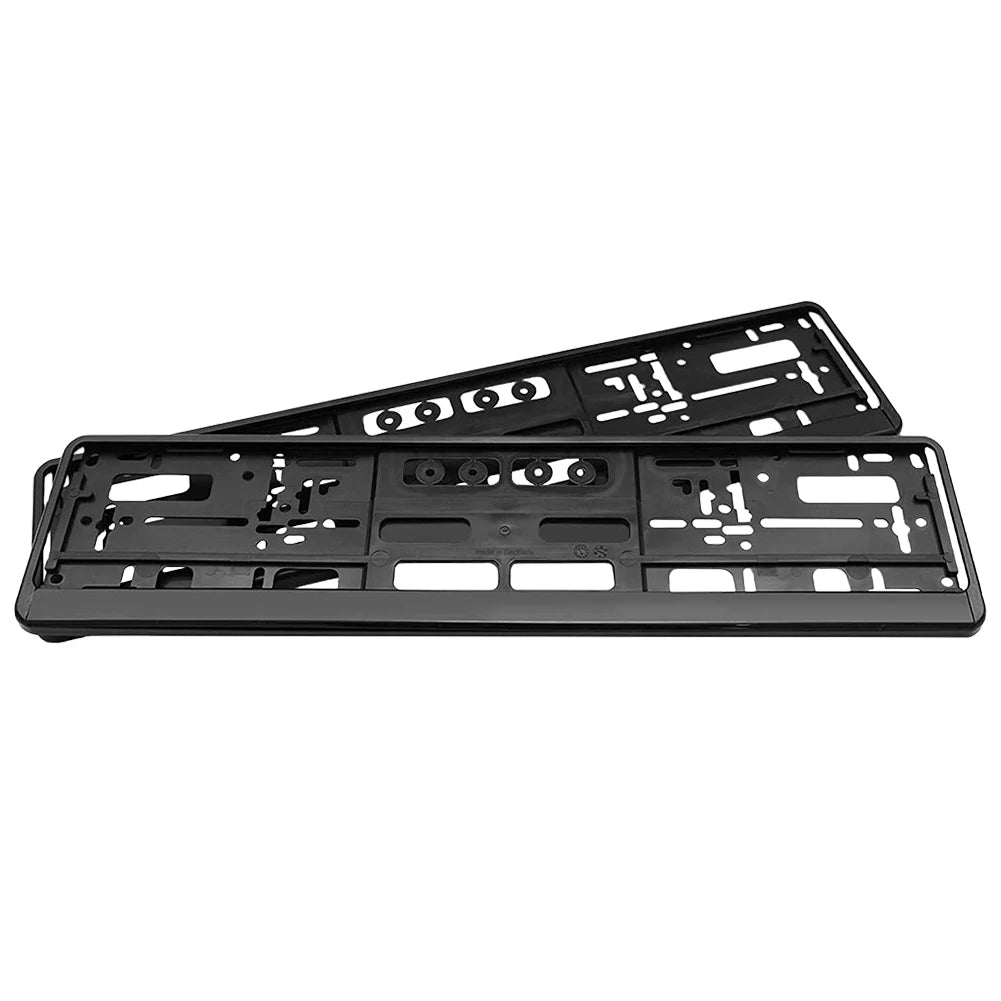 2Pcs Black EU Standard License Plate Holder Bracket Frame Anti-corrosion Waterproof Durable Car Auto Accessories Mount Cover