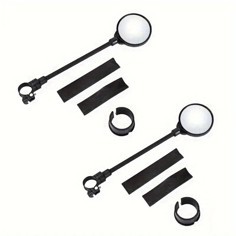 Bicycle Rearview Handlebar Mirrors 360 Rotatable for Mountain Road Bike Motorcycle Bendable Hose Adjustable Rearview Mirror