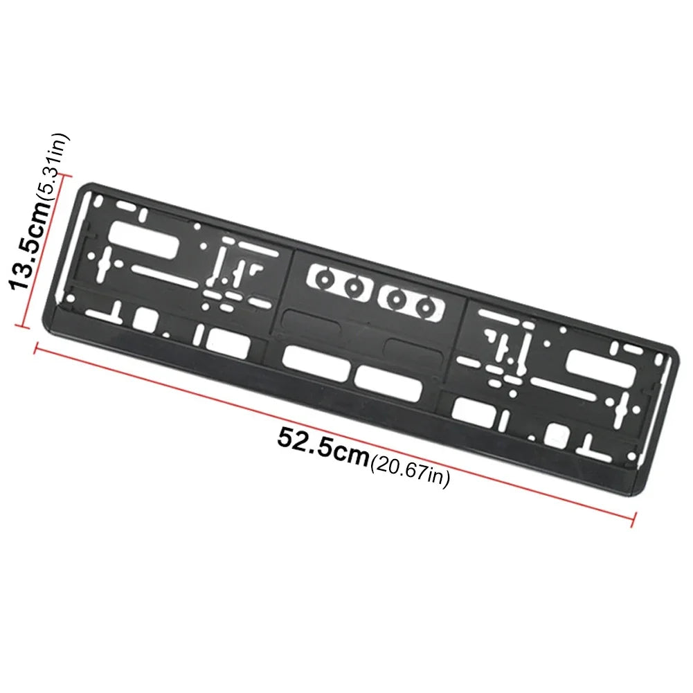2Pcs Black EU Standard License Plate Holder Bracket Frame Anti-corrosion Waterproof Durable Car Auto Accessories Mount Cover