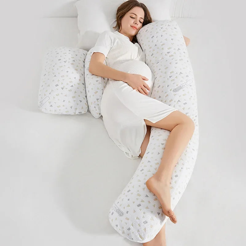 Multi Functional Detachable Breastfeeding Pillow for Pregnant Women shaped Waist Protection Side Pillow Support Abdominal Pillow