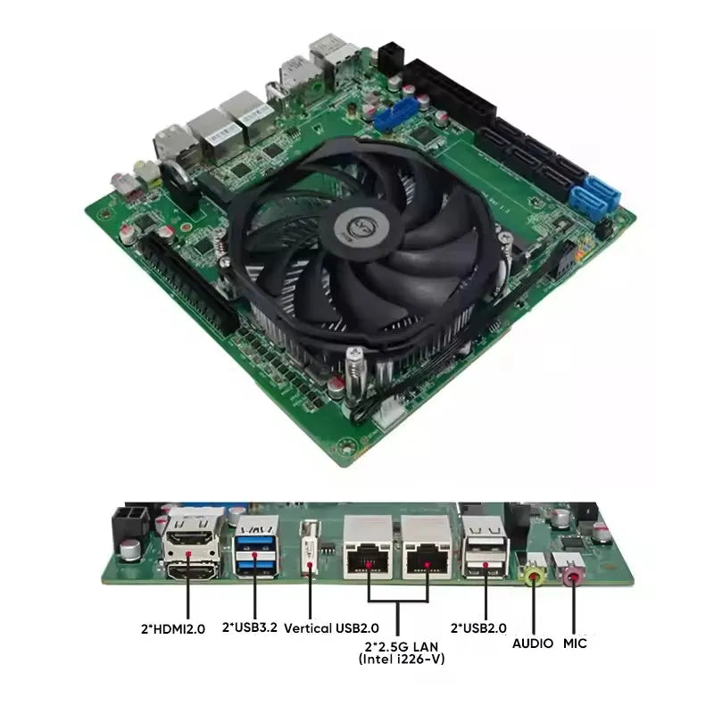 Topton 11-Bay ITX NAS Motherboard AMD Ryzen 9 5900H HX 7 5825U 5600U 3*NVMe 8*SATA 2*2.5G LAN 2*DDR4 Firewall Gaming Mainboard