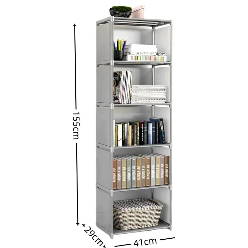 Simple Bookshelf Easy Assembly Bookcase Can Be Moved Children's Debris Rack Home Furniture Book Shelf Storage Locker Holders