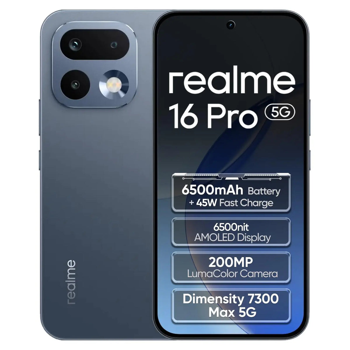 realme 16Pro 5G Smartphone Fast Charge 45W  Battery 6500mAh, Camera 200MP OIS, IP69 AMOLED Display 144Hz 6.78"
