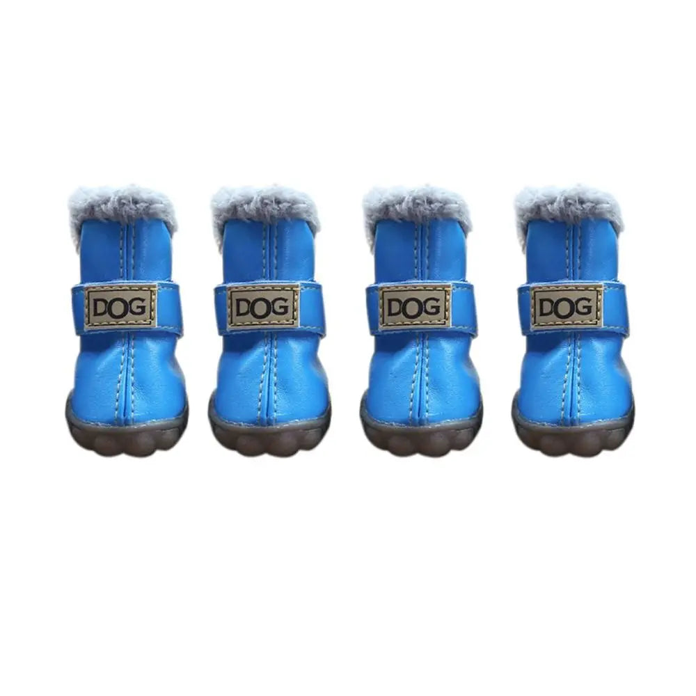 Dog Boots Warm Pet Snow Boots Waterproof Non-Slip Winter Pet Dog Shoes / PU Soft Dog Rainshoes for 4 Pcs/Set Cats