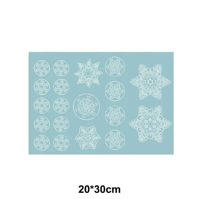 Christmas Window Stickers Santa Claus Reindeer Snowflake Static Window Clings Merry Christmas Glass Decals New Year Party Decors