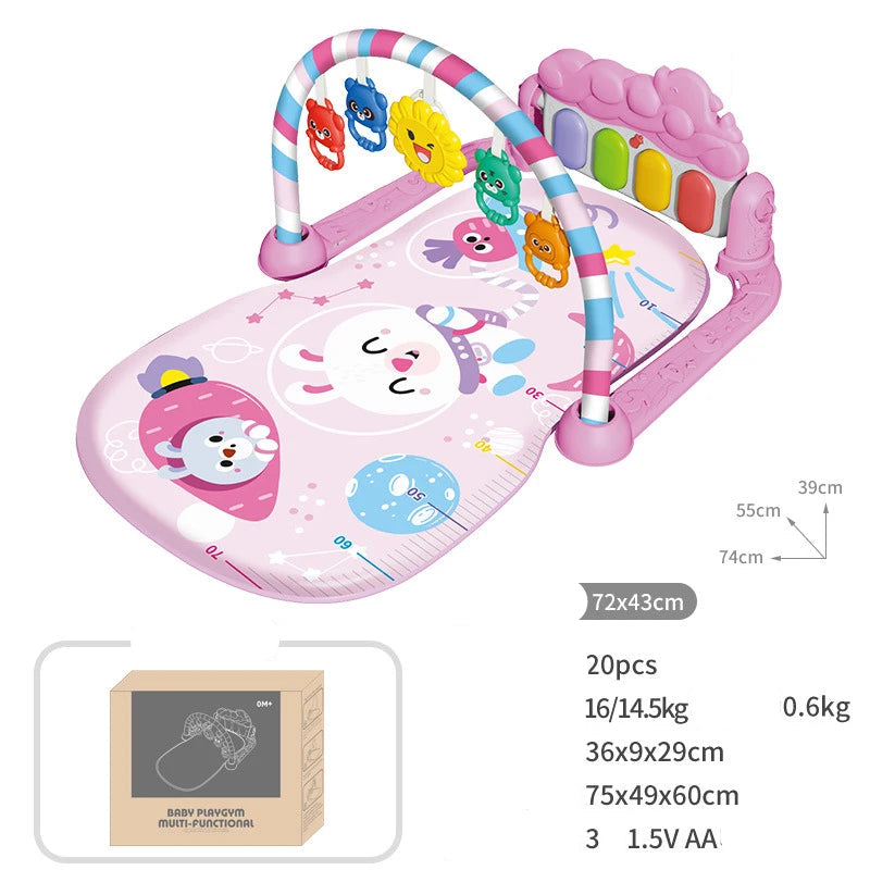 Baby Fitness Stand Music Play Gym Activity Toys Newborn Piano Crawling Blanket Pedal Game Pad Early Education 0-36 Months Gifts