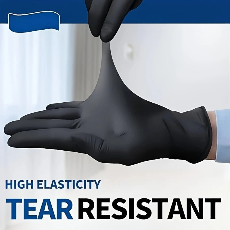 Disposable Latex Gloves Black Waterproof Non-Medical for Kitchen, Cleaning, Dishwashing, Cooking, Automotive, Craft Use