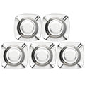 Stainless Smoke Ash Tray Smokeless Ashtray Holder Indoor Tabletop Metal Ash Tray Square and Round for Restrooms Coffee Shops