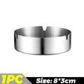 1-6Pcs Stainless Steel Ashtray Round Tabletop Ashtrays Storage Tray Portable Thickened Ashtray for Restaurant Hotel Bar Office