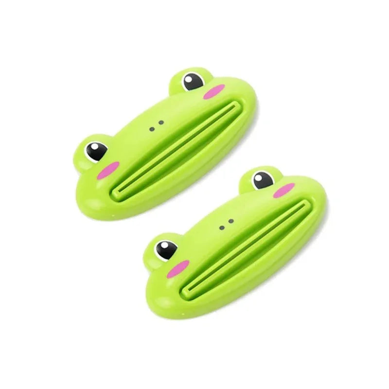 New Type Squeezer Cute Cartoon Manual Toothpaste Squeezer Cute Frog Animal Shape Cleanser Manual Press Lazy Essential Set