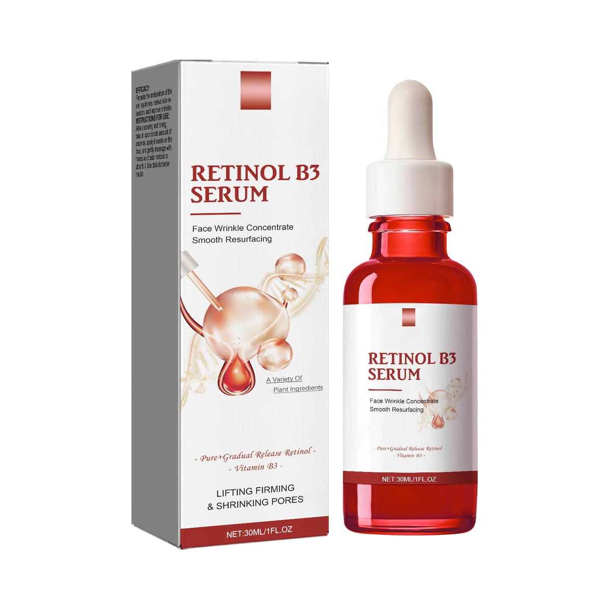 Retinol B3 Face Essence Deep Moisturizing Nourish Younger Fade Fine Line Lifting Firming Repair Smooth Tighten Serum Skin Care