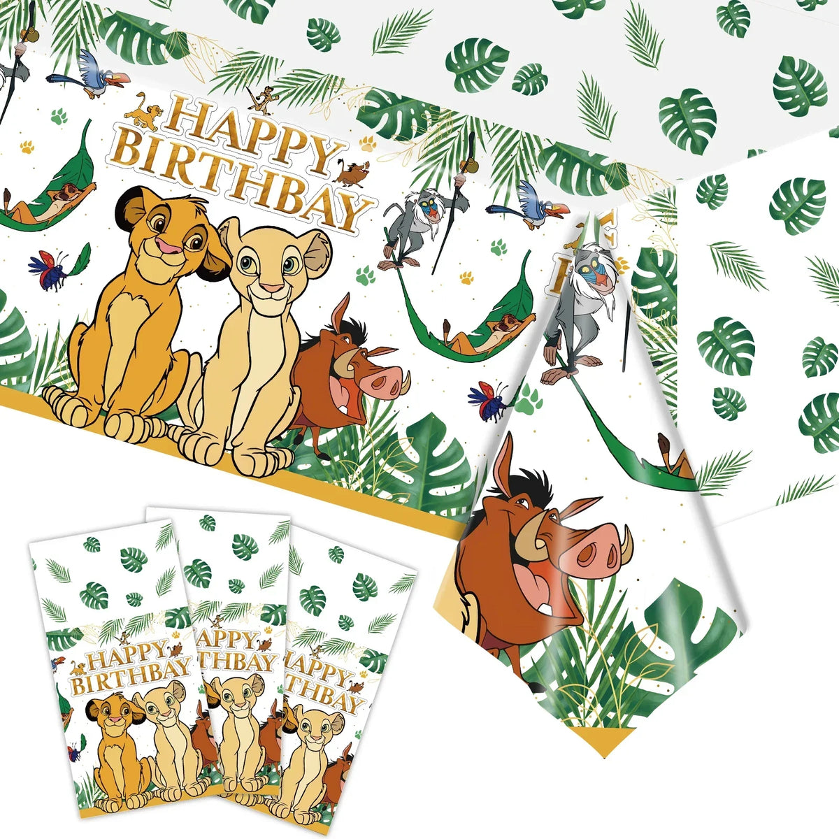 Simba Lion King Birthday Party Decorations Disposable Tableware Balloon Tablecloth Napkin Cup Cake Topper for Kids Baby Shower