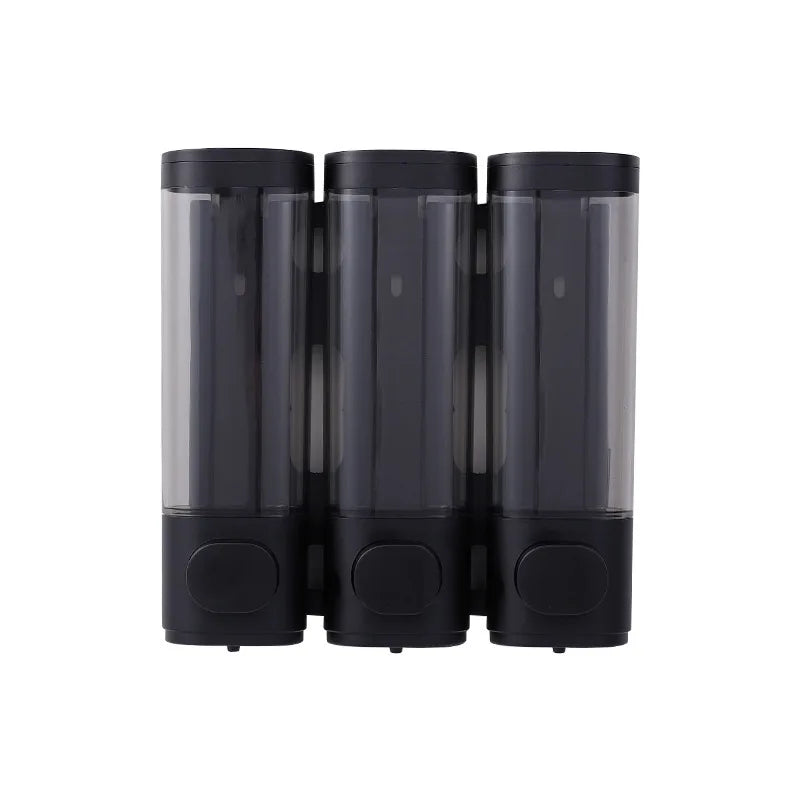 Liquid Soap Dispenser Three-Head  Shower and Lotion Dispenser Waterproof Shampoo Gel Container Wall Mount with Clear Window