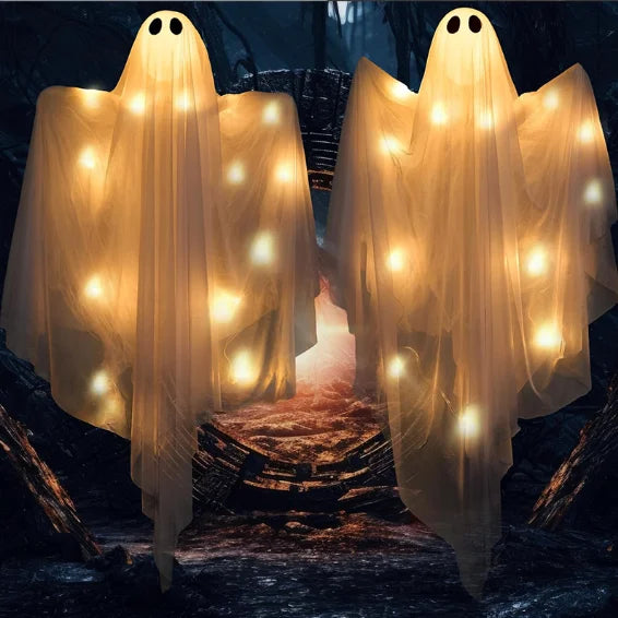 Halloween Hanging Ghost Decor Light Up Flying Ghosts for Indoor Outdoor Garden Party Scary Spooky Ornament Halloween Gifts