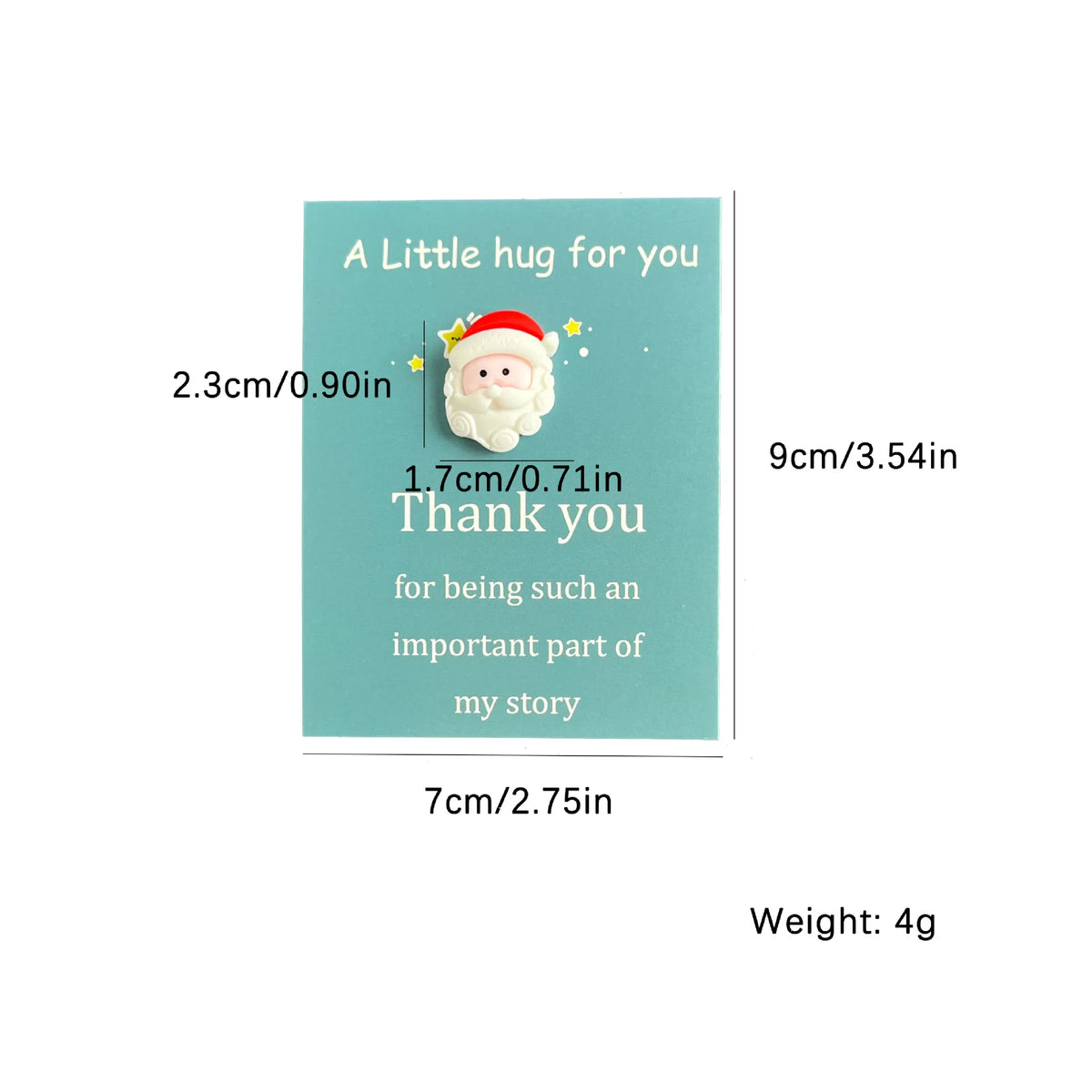 Marry Christmas Cards with Cute Resin Ornament Santa Claus Snowman Tree Ginger Man Christmas Greeting Cards Gift Thank You Card
