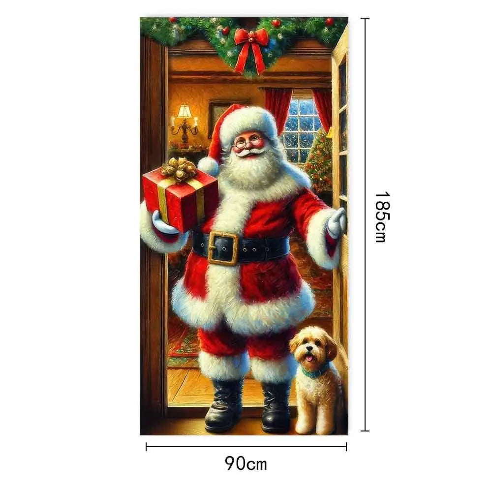Christmas Door Hanging Banner Merry Christmas Decoration For Home  Navidad Christmas Wall stickers Xmas Gift New Year
