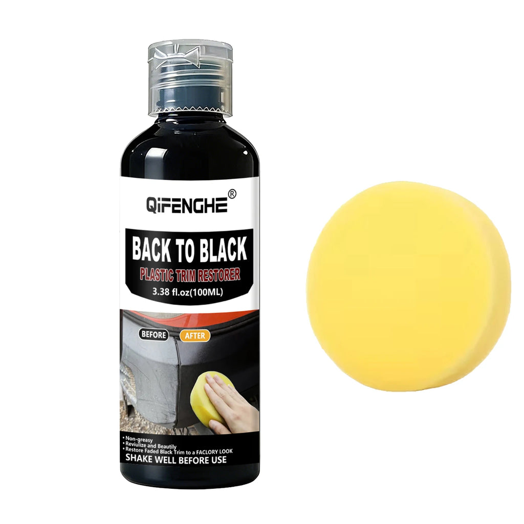 Black Trim Restorer - Lasts 6+ Months, Dye Infused Waterproof Plastic Restorer for Cars - Perfect for Faded Bumpers, Trim & Vinyl