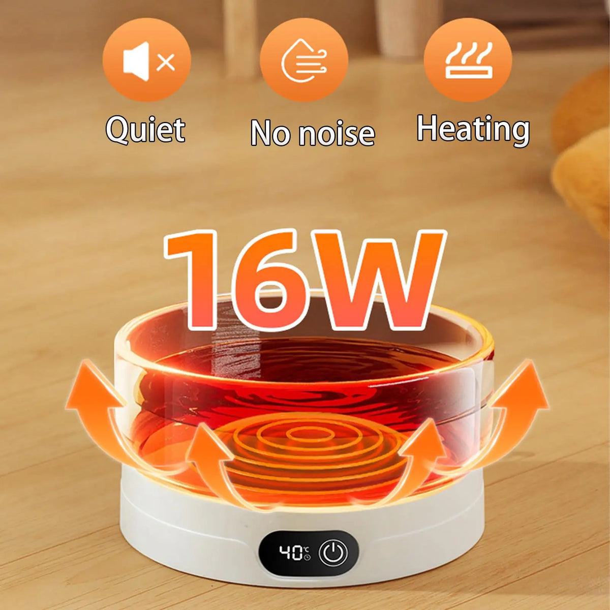 Heated Cat Dish 4 Temperature Settings Winter Pet Drinking Plate Thermal Heated Water Bowl for Chickens Ducks Birds Animals
