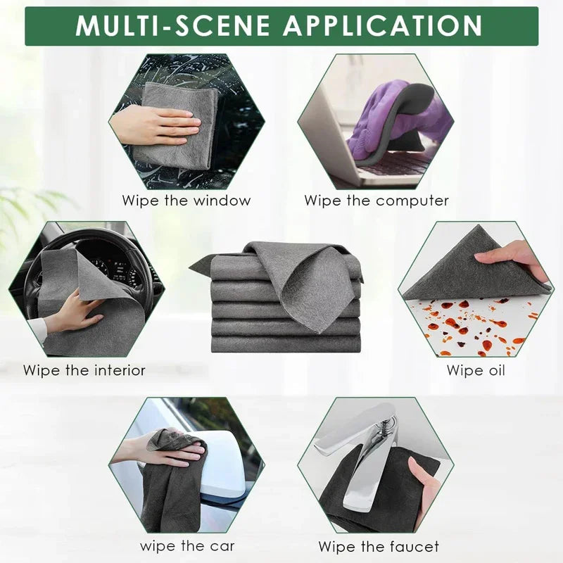 Thickened Magic Cleaning Cloth No Watermark Glass Wiping Cloth Reusable Window Glass Mirror Cleaning Rag Towel for Kitchen Auto