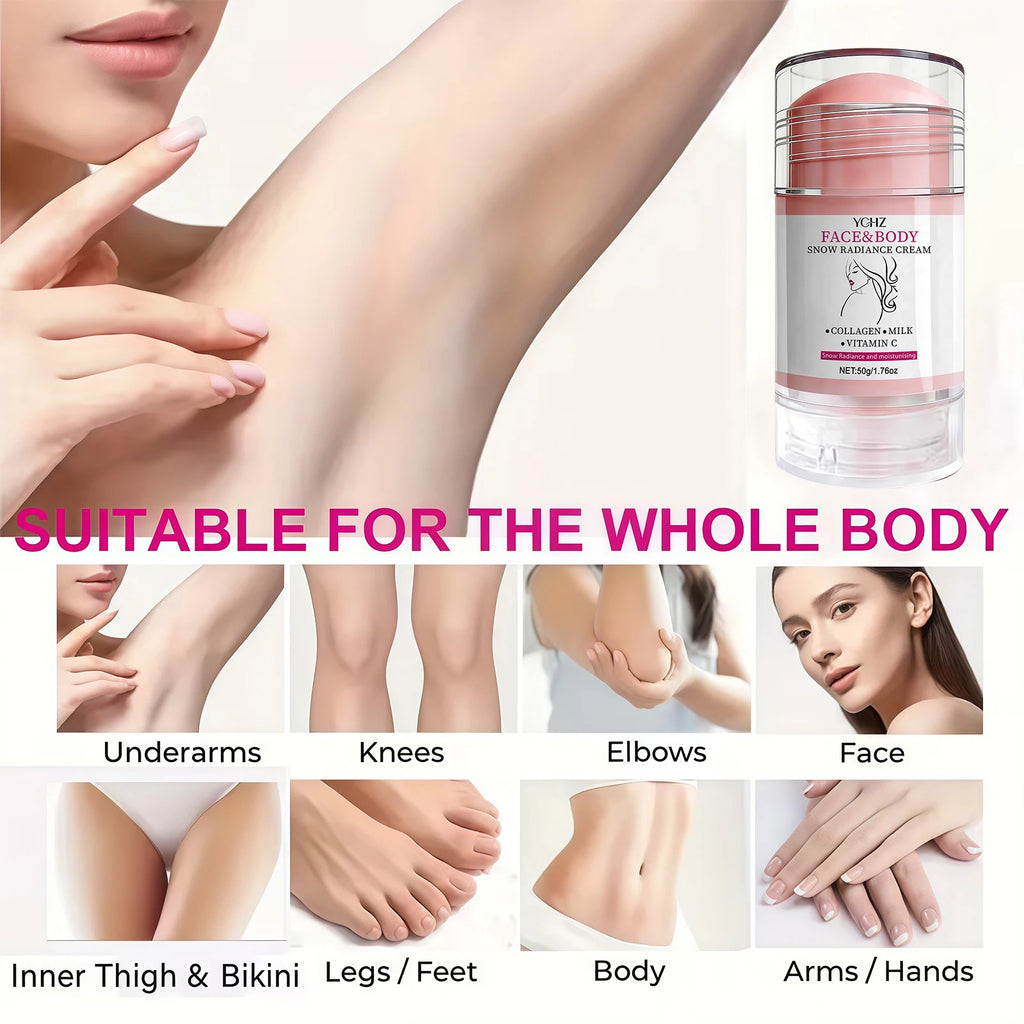 Face and Body Brightening Stick - Brightening Cream, Perfect for Use on the Face, Neck, Underarms, Joints, Etc., Gentle Formula, Provides Brightening and Moisturizing, Suitable for Both Men and Women, 50g