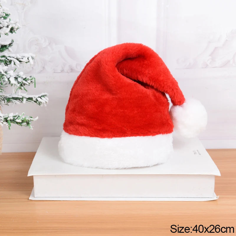 2026 Knitted Christmas Hat Cute Pompom Adult Soft Beanie Santa Cap New Year Party Family Gift Navidad Natal Noel Decoration