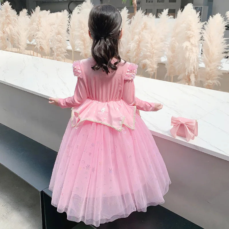 Halloween Costumes Kids Pink Girls Party Dresses Girl Aurora Princess Gown Sleeping Beauty Cosplay Costume Fantasy Disguise Sets