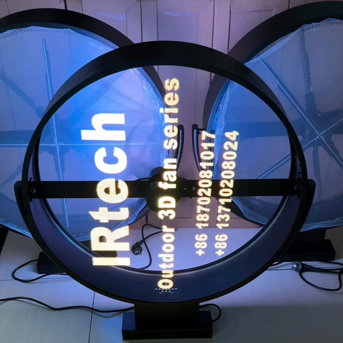 2025 Outdoor Wall Mount Waterproof 3D Hologram LED Fan Display Single/Double Side LOGO Display 3D Hologram Advertising Equipment
