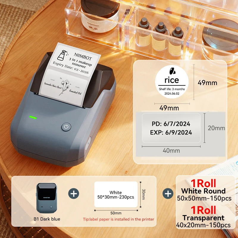 Niimbot B1/B1 PRO Thermal Label Printer Bluetooth Pocket Label Maker Barcode QR Code Self-adhesive Sticker Labeling Machine