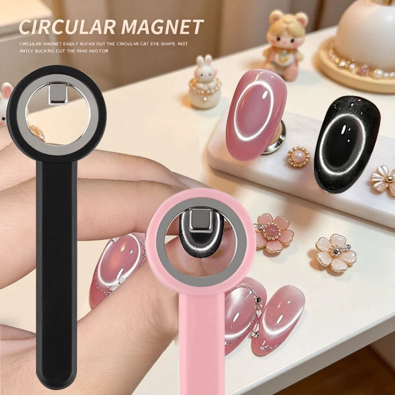 Black Hole Shape Cat Eye Nail Art Magnet Suck Hollow Nail Art Cat Eye Effect Magnet Ring for Magnetic Gel Polish Manicure Tools