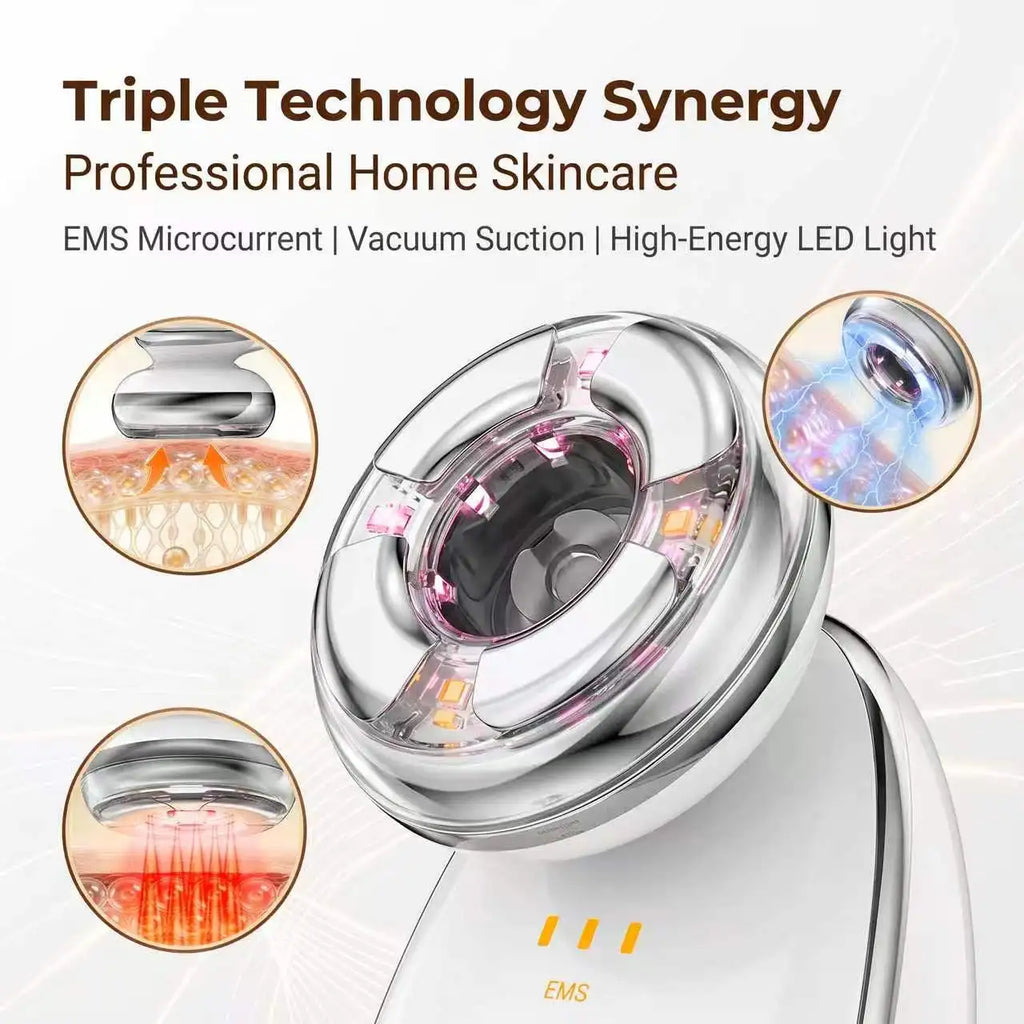 EMS V Face Lifting Device Electric Facial Massager Vacuum Suction Skin Tightening Jawline Sculpting Beauty Tool for Women