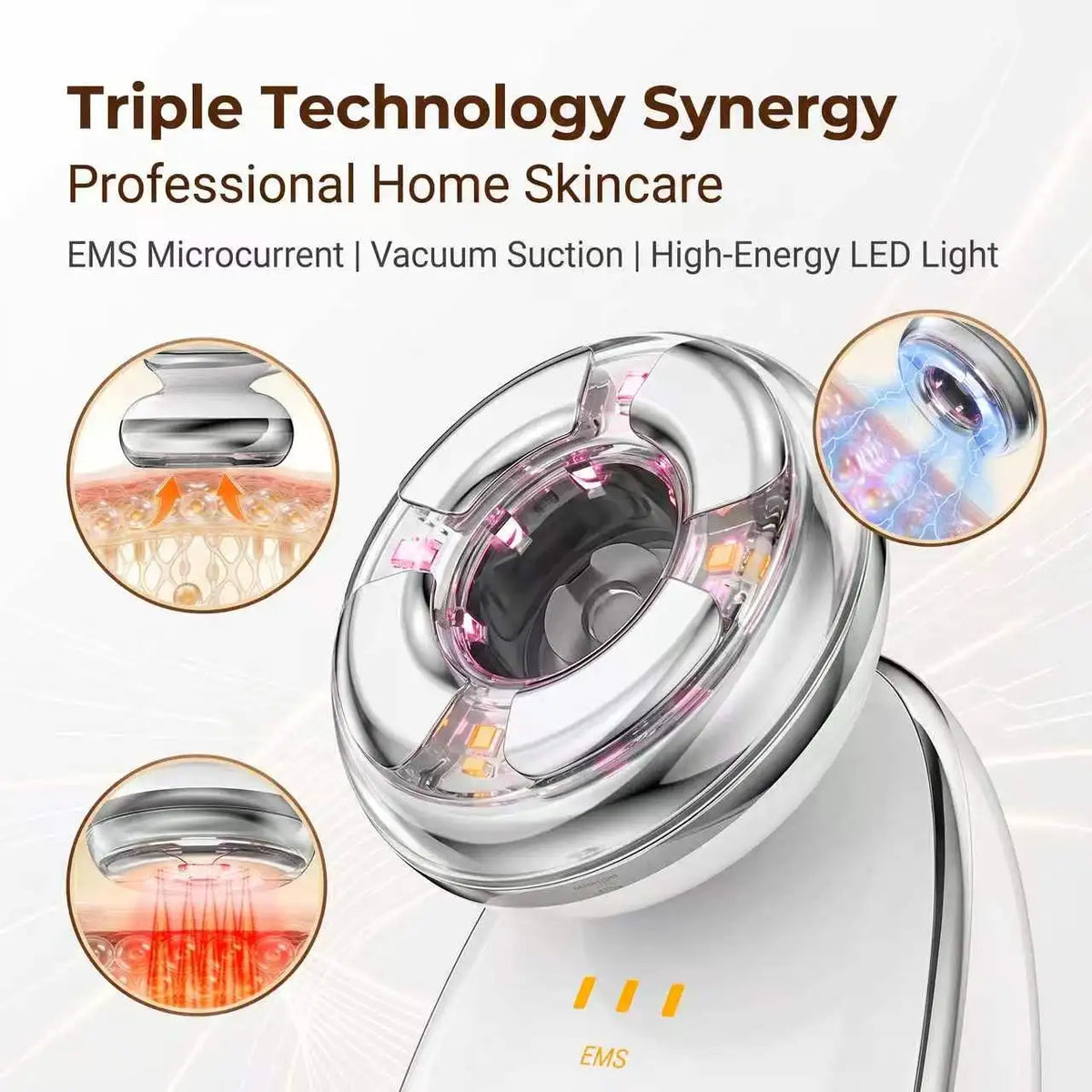 EMS V Face Lifting Device Electric Facial Massager Vacuum Suction Skin Tightening Jawline Sculpting Beauty Tool for Women