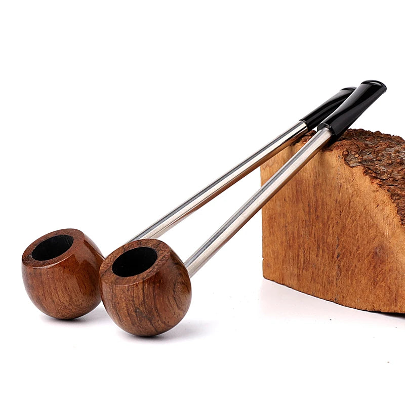 Red Sandalwood Smoking Pipe for Men, Portable Straight Solid Wood Tobacco Pipe, Small Wooden Pipe Tool for Dry Herb