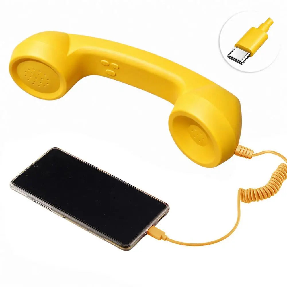 Retro Telephone Receiver Type-C 3.5mm Microphone Handset Directly Plug Into Mobile Phone Handset For Mobile Phones