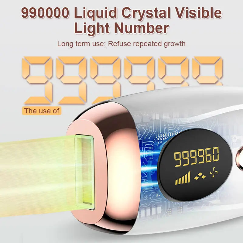 Painless IPL Laser Epilator 999999 Flashes - Permanent Hair Removal for Face, Arms, Legs, and Bikini Line Painless and Effective