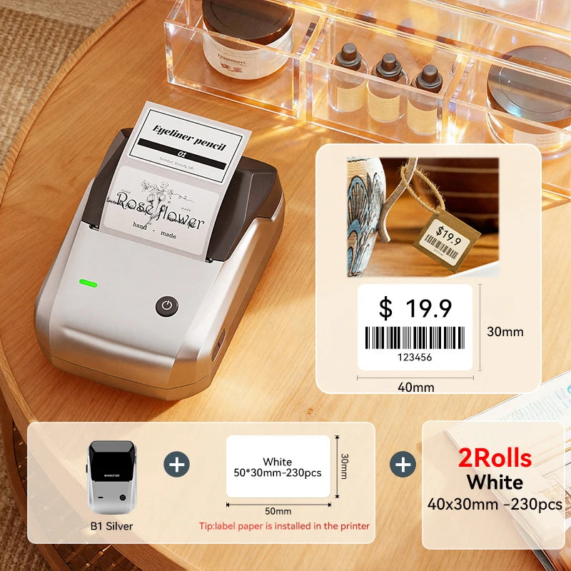 Niimbot B1/B1 PRO Thermal Label Printer Bluetooth Pocket Label Maker Barcode QR Code Self-adhesive Sticker Labeling Machine