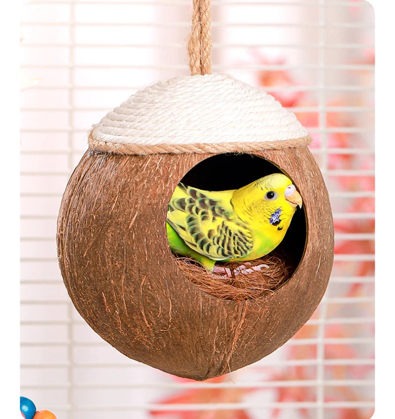 Hamster House Bite-resistant Natural Coconut Cage for Small Pets, Guinea Pig Hamster Hideout, Wooden Toy House, Pet Supplies