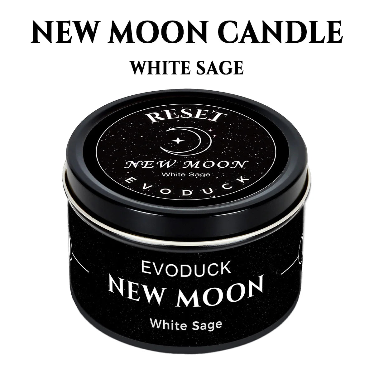 Waning Moon Scented Candle Soy Wax Lavender Scented Candles Silver Tin with Purple Crystal Chips Bestfriend Gifts Gift for Woman