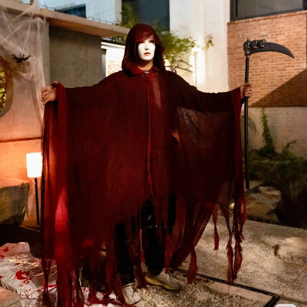 Halloween costume horror ghost clothes adult zombie cloak wizard robe wear secret room death dress up costume cloak