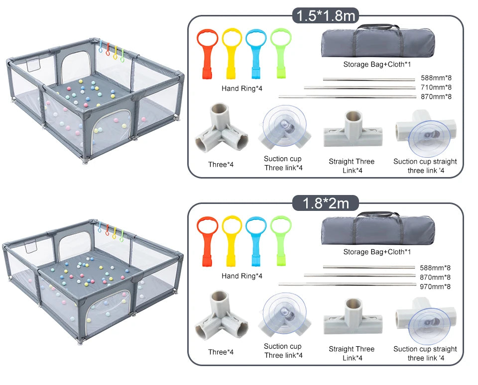 Baby Playpen for Children New Arrival Baby Playground for 6 Months~6 Years Old Kids Ball Pit Playpen Indoor Baby Safety Fence