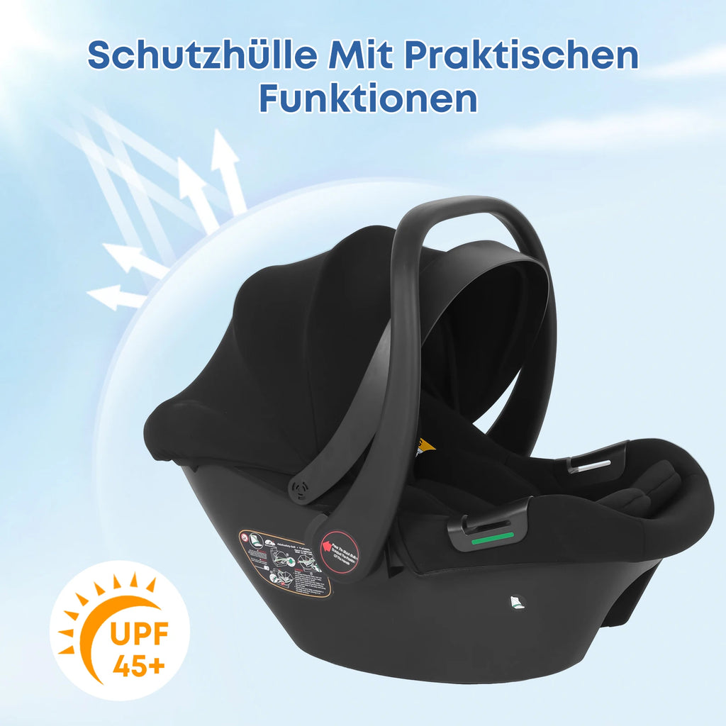 Infant Baby Car Seat Newborn 0-12 Months Max 12kg Sun Canopy Padded Seat 3-Point Safety Belt Side Protection I-Size Baby Car Seat