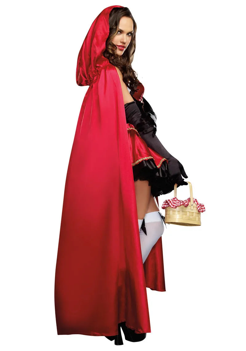 Halloween Costumes For Adult Women Little Red Riding Hood Costume Fancy Dress Carnival Party Cloak Queen Fairy Cosplay Uniforms