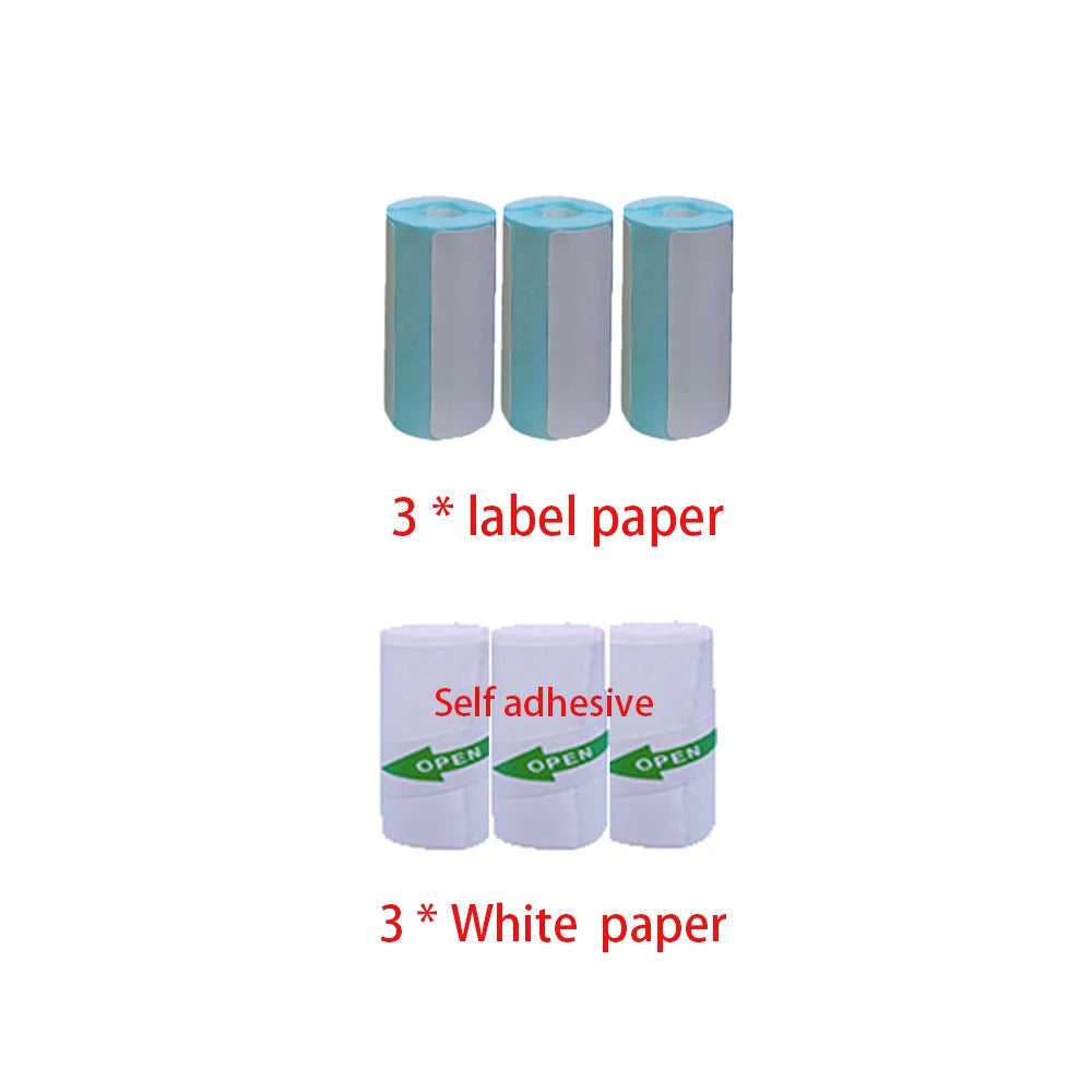 Mini Printer Paper Self-adhesive Thermal Papers HD Color Label Printers Wireless Label printer Inkless Printing Universal 57mm