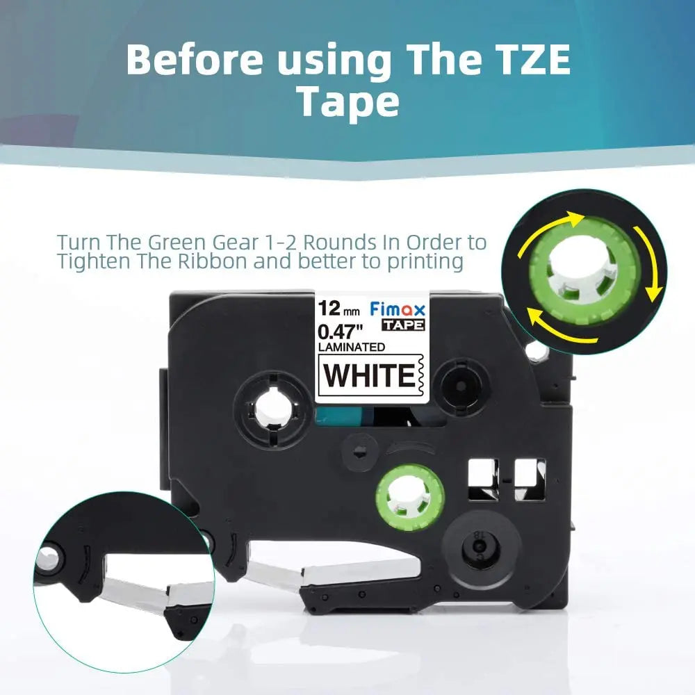 Fimax 31 Colors 231 Label Tape TZE231 431 531 631 12mm Tape Compatible for Brother Ptouch Label Maker Ribbon TZE231 For PTH110