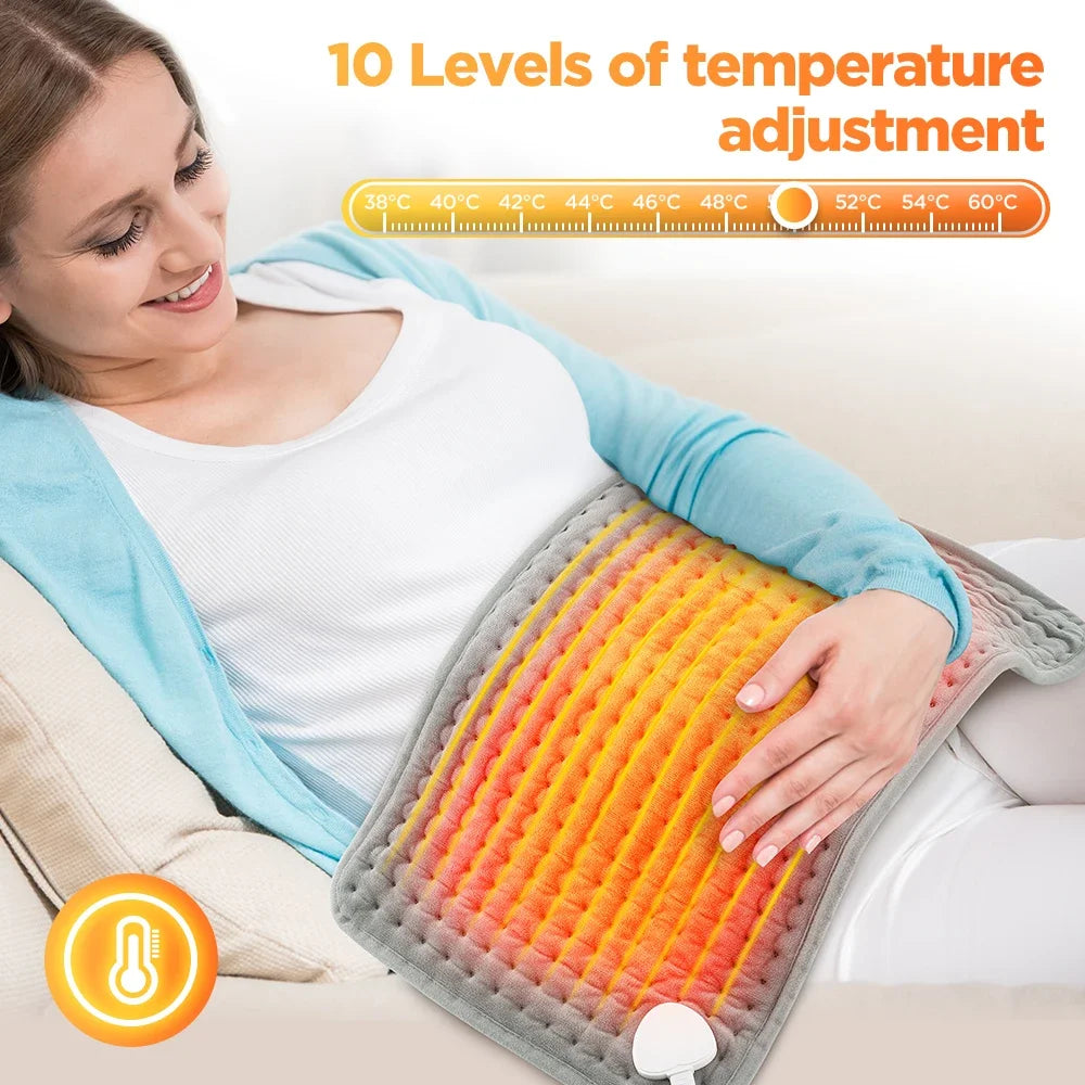 60x30CM Electric Heating Pad for Back and Leg 10 Heat Levels Temperature Control Hot Compress Fast Heating Mat Pet Warming Mat