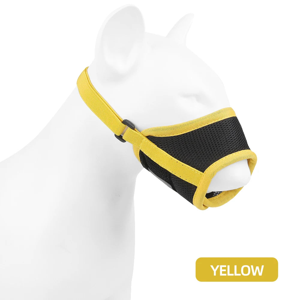 Dog Muzzle Anti Barking Pet Adjustable Anti-Bite Puppy Breathable Soft Dog Mouth Cover Elastic Strap Pet Supplies Basket Muzzle