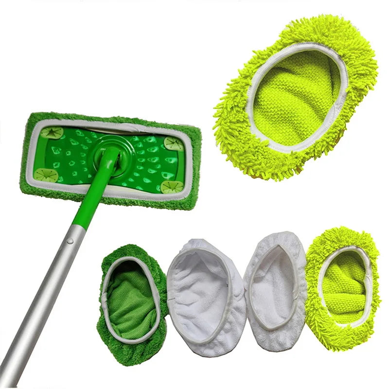 Panno di ricambio per mocio piatto con elastico rinforzato, in pile corallo/microfibra/ciniglia, panno rotante per la pulizia del bagno