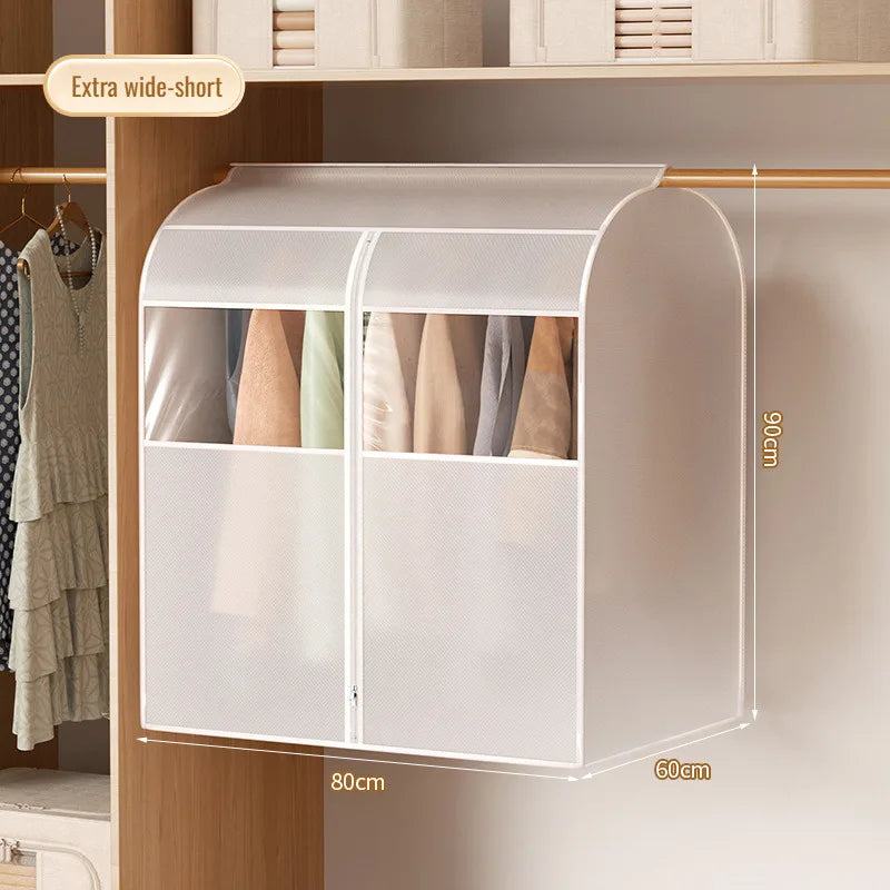 Hanging Clothes Dust Cover Transparent Dust Bag Waterproof Dustproof Moisture-Proof Wardrobe Clothes Storage Organizer