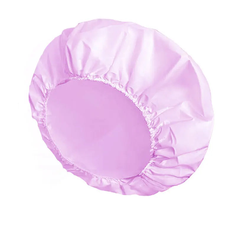 Cuffia doccia antiscivolo in plastica riutilizzabile, cuffia per capelli da bagno con elastico